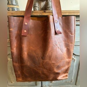 Brown Leather Tote Bag